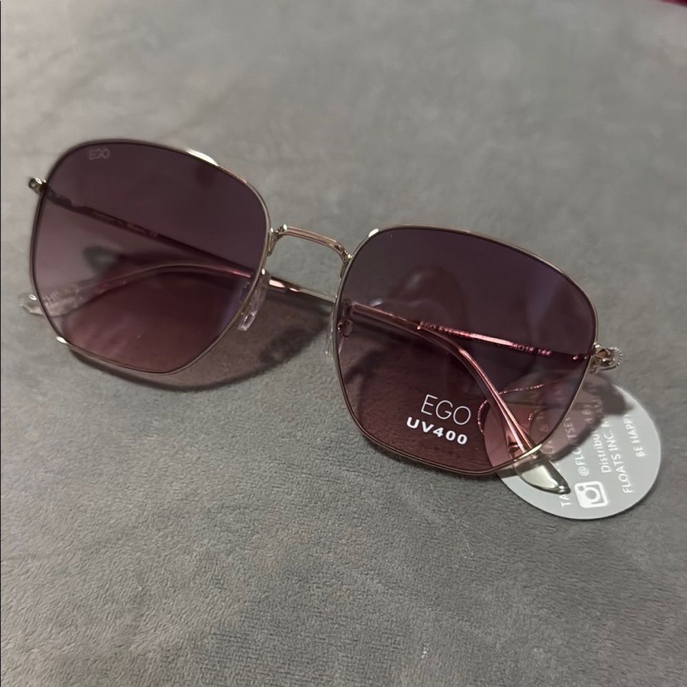 EGO Purple Pink Aviator Sunglasses Gradient Lenses NWT - Metal Frame 100% UVA